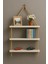 3 Katlı Hasır Ipli Uçan Raf Seti - Beyaz Mdf 45X15 cm | Dekoratif Askılı Raf 2