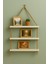3 Katlı Hasır Ipli Uçan Raf Seti - Beyaz Mdf 45X15 cm | Dekoratif Askılı Raf 4