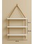 3 Katlı Hasır Ipli Uçan Raf Seti - Beyaz Mdf 45X15 cm | Dekoratif Askılı Raf 5
