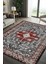 Otantik Kilim Desenli Bordo Gri Halı Dijital Baskılı Dokuma Kaymaz Tabanlı Yıkanabilir Antialerjik Yazlık Halısı 1