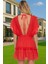 Brode Detaylı V Yaka Pamuklu Mini Elbise Yaz Koleksiyonu Rahat ve Şık Modern Stil Modern Stil 1