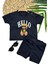 9-12-18-24 Ay Hello Gözlüklü Ayıcık Baskılı Şortlu Kısa Kollu Tişört 2li Erkek Bebek Takımı 1