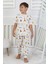 Isob Ekru Hayvanlar Alemi Desenli %100 Pamuk Erkek Çocuk Kısa Kollu Pijama Takımı 3-8 Yaş 41216-E 1