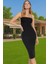 Şık Kare Yaka Bodycon Abiye Elbise Dokuma Finike Kumaş Özel Günler Rahat Kullanım Trend Tasarım 4