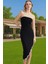 Straplez Taş Detaylı Bodycon Midi Abiye Elbise Premium Kalite Dayanıklı Malzeme Özenle Seçilmiş 1