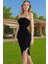 Straplez Taş Detaylı Bodycon Midi Abiye Elbise Premium Kalite Dayanıklı Malzeme Özenle Seçilmiş 2