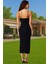 Askılı Bodycon Midi Elbise Simli Örme Polyester Karışımlı Özel Tasarım Seçkin Malzeme Premium Kalite 3