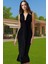 Vücudu Saran Midi Örme Abiye Elbise Şık Tasarım Polyester Elastan Modern Stil Rahat ve Şık 1