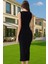 Vücudu Saran Midi Örme Abiye Elbise Şık Tasarım Polyester Elastan Modern Stil Rahat ve Şık 3