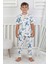 Isob Ekru Helikopter Desenli %100 Pamuk Erkek Çocuk Kısa Kollu Pijama Takımı 3-8 Yaş 41218-E 1