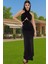 Halter Yaka Cut Out Detaylı Örme Abiye Elbise Polyester Yazlık Özel Tasarım Modern Stil Modern Stil 2
