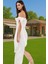Omuz Fiyonklu Beyaz Bodycon Abiye Elbise Yazlık Maxi Krep Mükemmel Uyum Mükemmel Uyum Rahat Kullanım 1