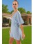 Şık Müslin Plaj Elbisesi Tek Kol Detaylı Yazlık Konforlu Kesim Şık Görünüm Günlük Kullanım Için 2
