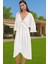 Yazlık Feminen Maxi Elbise Crinkle Dokuma Viskoz Rahat Modern Stil Özel Tasarım Konforlu Kesim 2