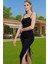 Bodycon Abiye Elbise Kare Yaka Askılı Midi Boy Polyester Yazlık Rahat Kullanım Dayanıklı Malzeme 2