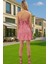 Kısa Straplez Ekose Mini Elbise Pamuk Karışımlı Yazlık Özel Tasarım Modern Stil Seçkin Malzeme 3