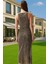 Altın Parıltılı Örme Bodycon Abiye Elbise Yazlık Özel Günler Için Uzun Ömürlü Özenle Seçilmiş 3