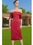 Midi Boy Polyester Abiye Elbise Carmen Yaka Bodycon Kesim Şık ve Rahat Tasarım Profesyonel Görünüm 1