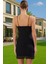 Bodycon Mini Abiye Elbise 3D Gül Aplike Detaylı Polyester Tül Kumaş Kaliteli Işçilik Şık Görünüm 3