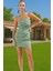 Asimetrik Yaka Mini Elbise Bodycon Kalıp Polyester Elastan Şık Elbise Seçkin Malzeme Özenle Seçilmiş 2