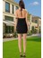 Mini Bodycon Elbise Degaje Yaka Kolsuz Sandy Dokuma Polyester Abiye Yüksek Kalite Kaliteli Işçilik 3