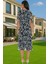 Polyester Midi Elbise Şifon Kumaş A Kesim Melek Kol Astarlı Zarifane Tasarım Trend Tasarım 3