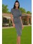 Yazlık Kadın Pamuk Midi Elbise Bodycon Kalıp Bağcıklı Tasarım Modern Stil Profesyonel Görünüm 1