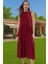 Kadın Yazlık Midi Elbise Nefes Alan Polyester Dokuma Kumaş Rahat Trend Tasarım Modern Stil 1