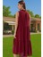 Kadın Yazlık Midi Elbise Nefes Alan Polyester Dokuma Kumaş Rahat Trend Tasarım Modern Stil 3