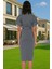 Yazlık Kadın Pamuk Midi Elbise Bodycon Kalıp Bağcıklı Tasarım Modern Stil Profesyonel Görünüm 3