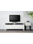 Tv Sehpası, Beyaz, 120X40X48 Cm, Lappvıken, Stubbarp, Fren Raylı 2
