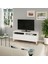 Tv Sehpası, Beyaz, 120X42X48 Cm, Lappvıken, Çıt Çıt Raylı 4
