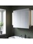 Banyo Duvar Dolabı, Gri-Parlak Cila Beyaz, 80X15X75 Cm, 2 Kapaklı 2