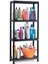 Regalux Kronos 4 Katlı Plastik Raf 60X30X143 cm Siyah 1