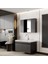 Karen Banyo Arya Aynalı 80 cm Takım Banyo Dolabı Antrasit 1