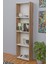 5 Raflı Kitaplık Seti Arkalıklı Dar Raf Kütüphane 170 cm - Atlantik Çam - Beyaz 1
