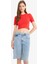 Coool Fitted Crop Basic Düz Kırmızı Kısa Kollu Tişört F8924AX25HS 3