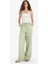 Wide Leg Çift Cepli Beli Lastikli Standart Boy Keten Karışımlı Pantolon E1981AX25SM 4
