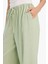 Wide Leg Çift Cepli Beli Lastikli Standart Boy Keten Karışımlı Pantolon E1981AX25SM 5