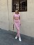 Çizgili Etekli Takım Pembe S3609 2