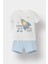 Erkek Bebek Pijama Takımı Uzay Baskılı Kısa Kollu Penye Üst Beli Lastikli Şort E4788A525HS 1