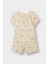 Kız Bebek Pijama Takımı Çiçekli Kısa Kollu Ribana Üst Beli Lastikli Şort E1552A525HS 4