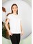 Kadın Yırtmaç ve Cep Detaylı T-Shirt 4