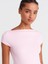31855 Kayık Yaka T-Shirt-Açık Pembe 3