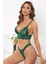 Kadın Yeşil Çapraz Sırt Detaylı Şık Bralet Takım 1