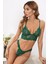 Kadın Yeşil Çapraz Sırt Detaylı Şık Bralet Takım 3