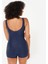 Kadın U Kesim Sırt Detaylı Şortlu Mayo - Lacivert - Dova beden 38 4
