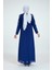 Büyük Beden Düğme Detaylı Elbise 3919-1 Lacivert 2
