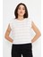 Kadın Vatka Detaylı T-Shirt Bakır Sim Çizgili 7