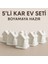 5’li Kar Ev Temalı Boyanabilir Alçı Obje – El Yapımı Hobi & Dekoratif Set 1